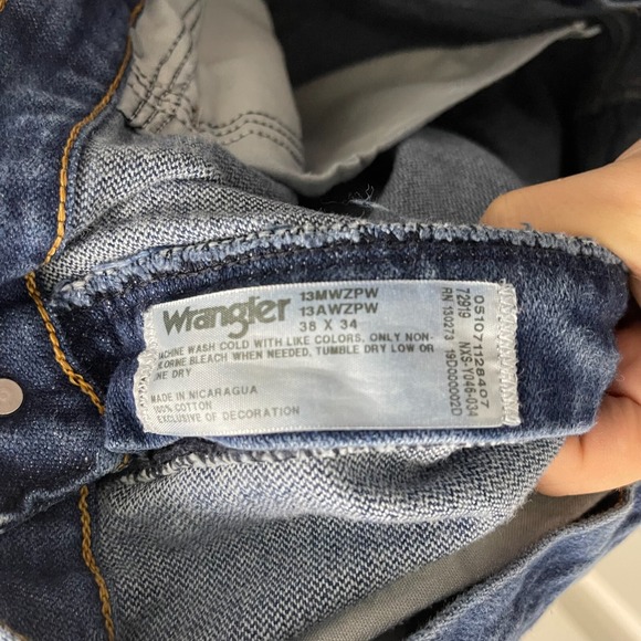 Vintage Wrangler Jeans 38x33 Blue Pants Cowboy Western 13MWZ Denim Tag 38x34 *‎ - Picture 3 of 13